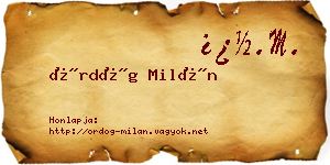 Ördög Milán névjegykártya