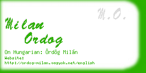 milan ordog business card